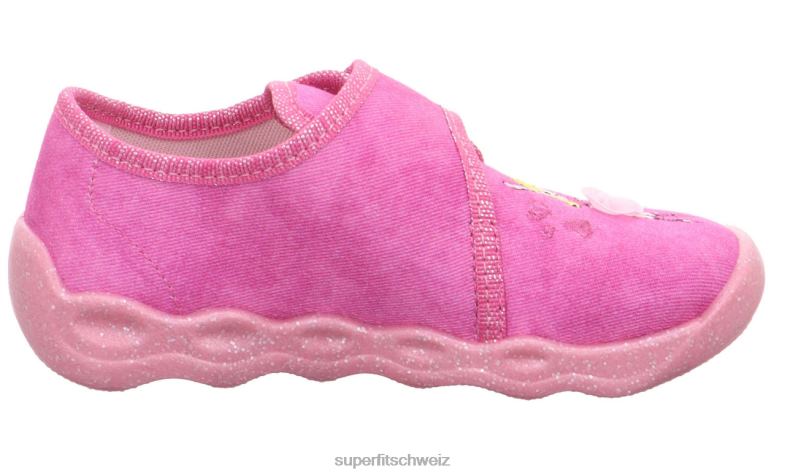 Babys Hausschuhe 44B2D102 Superfit bubble - Slipper mit Klettverschluss Rosa