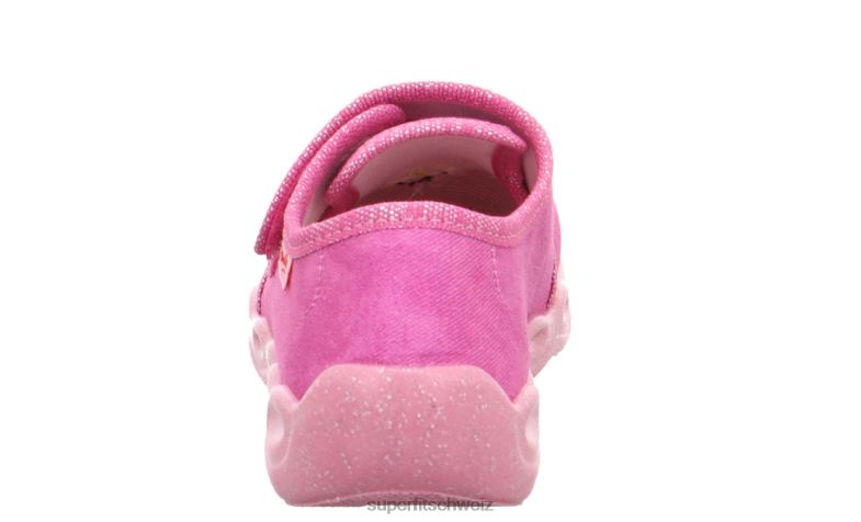 Babys Hausschuhe 44B2D102 Superfit bubble - Slipper mit Klettverschluss Rosa