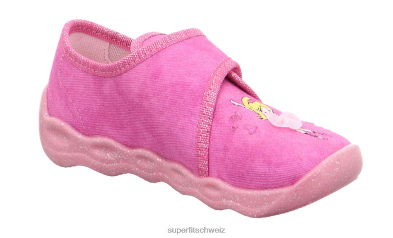 Babys Hausschuhe 44B2D102 Superfit bubble - Slipper mit Klettverschluss Rosa
