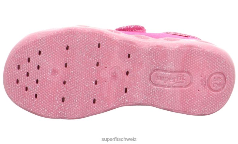 Babys Hausschuhe 44B2D102 Superfit bubble - Slipper mit Klettverschluss Rosa