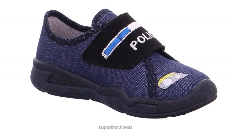 Babys Hausschuhe 44B2D103 Superfit benny - Slipper mit Klettverschluss Blau