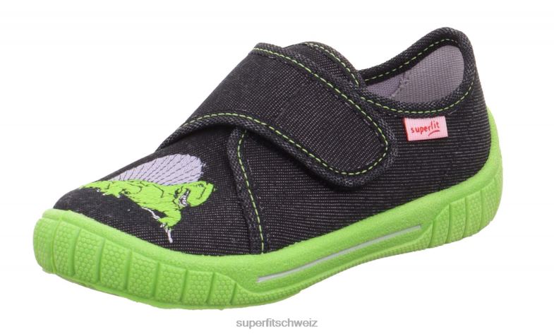 Babys Hausschuhe 44B2D104 Superfit bill - Slipper mit Klettverschluss Schwarz