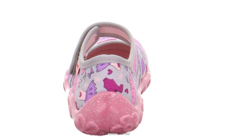 Babys Hausschuhe 44B2D105 Superfit bonny - Slipper mit Klettverschluss grau/mehrfarbig