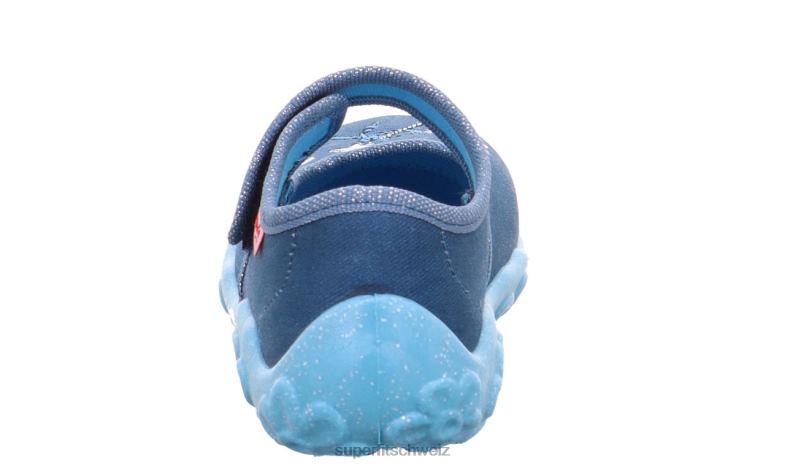 Babys Hausschuhe 44B2D106 Superfit bonny - Slipper mit Klettverschluss Blau