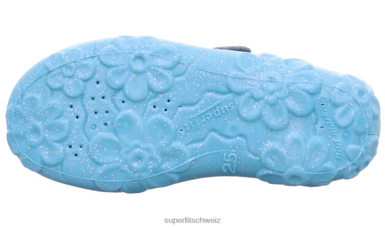 Babys Hausschuhe 44B2D106 Superfit bonny - Slipper mit Klettverschluss Blau