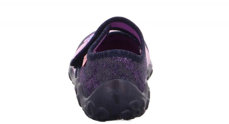 Babys Hausschuhe 44B2D108 Superfit bonny - Slipper mit Klettverschluss Blau Lila