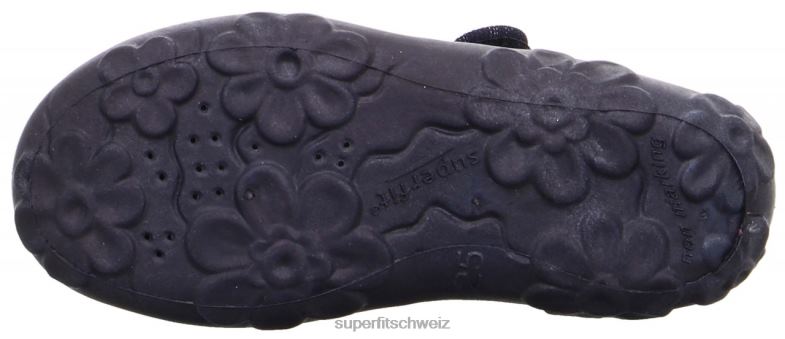 Babys Hausschuhe 44B2D108 Superfit bonny - Slipper mit Klettverschluss Blau Lila