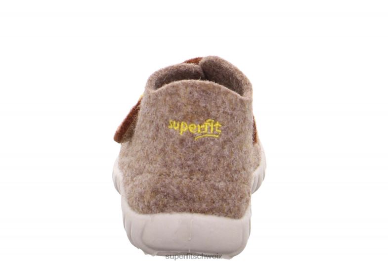 Babys Hausschuhe 44B2D110 Superfit happy - Slipper mit Klettverschluss Beige