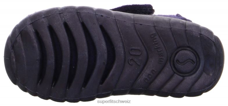 Babys Hausschuhe 44B2D111 Superfit happy - Slipper mit Klettverschluss Blau