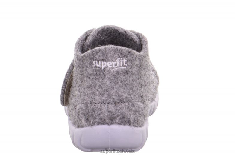 Babys Hausschuhe 44B2D113 Superfit happy - Slipper mit Klettverschluss grau
