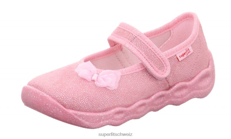 Babys Hausschuhe 44B2D115 Superfit bubble - Slipper mit Klettverschluss rosa/mehrfarbig