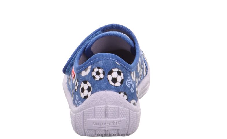 Babys Hausschuhe 44B2D116 Superfit bill - Slipper mit Klettverschluss blau/mehrfarbig