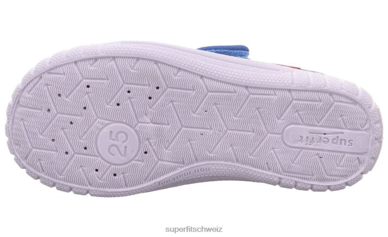 Babys Hausschuhe 44B2D116 Superfit bill - Slipper mit Klettverschluss blau/mehrfarbig