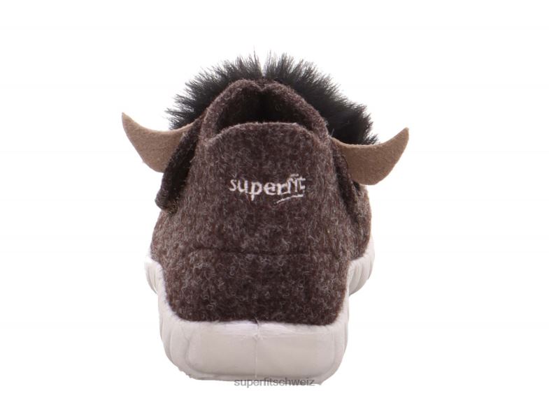 Babys Hausschuhe 44B2D118 Superfit happy - Slipper mit Klettverschluss braun