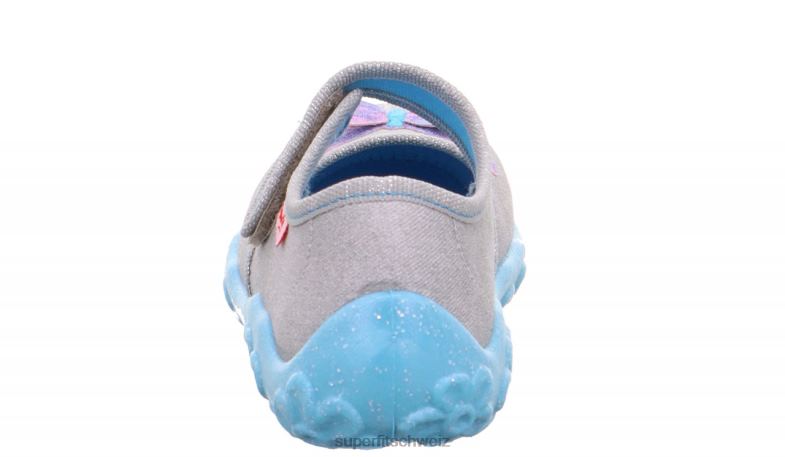 Babys Hausschuhe 44B2D119 Superfit bonny - Slipper mit Klettverschluss grau