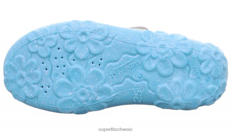 Babys Hausschuhe 44B2D119 Superfit bonny - Slipper mit Klettverschluss grau