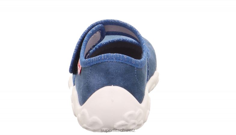 Babys Hausschuhe 44B2D11 Superfit bonny - Slipper mit Klettverschluss Blau
