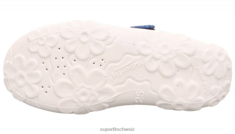 Babys Hausschuhe 44B2D11 Superfit bonny - Slipper mit Klettverschluss Blau