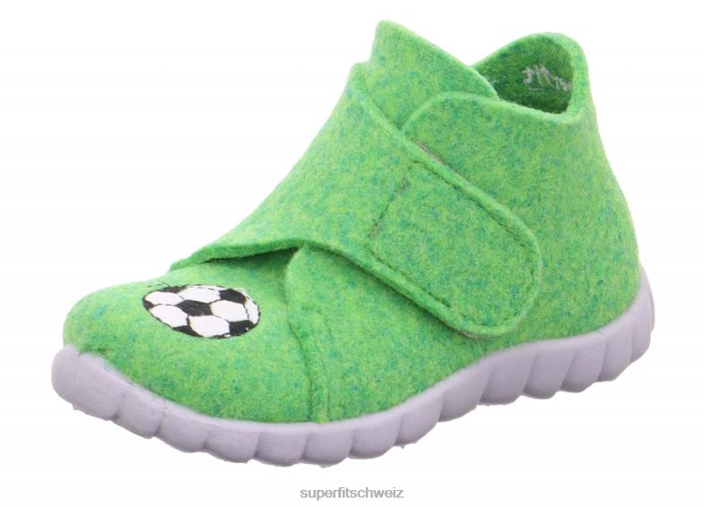 Babys Hausschuhe 44B2D120 Superfit happy - Slipper mit Klettverschluss Grün