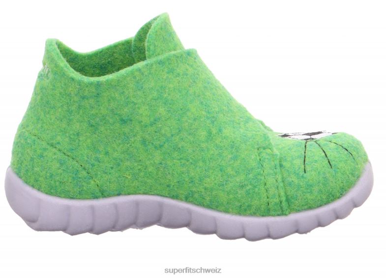 Babys Hausschuhe 44B2D120 Superfit happy - Slipper mit Klettverschluss Grün