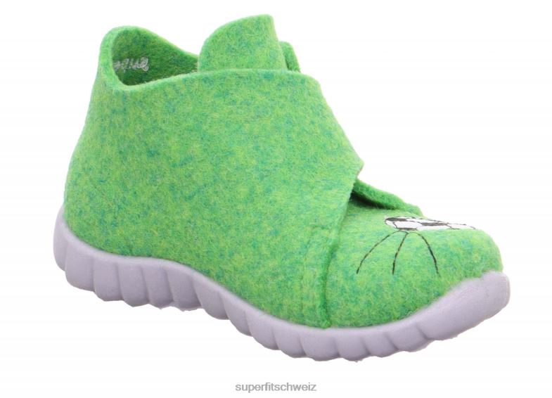 Babys Hausschuhe 44B2D120 Superfit happy - Slipper mit Klettverschluss Grün