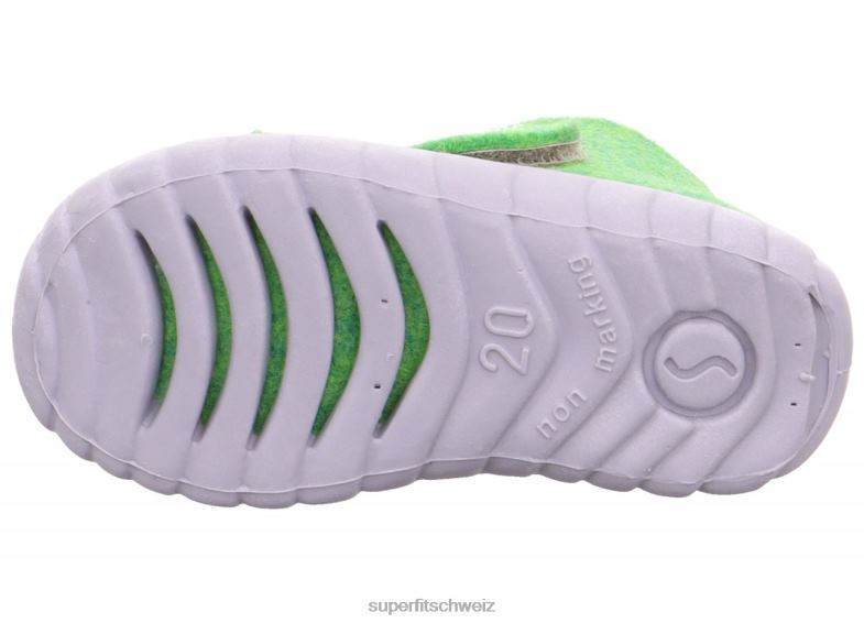 Babys Hausschuhe 44B2D120 Superfit happy - Slipper mit Klettverschluss Grün