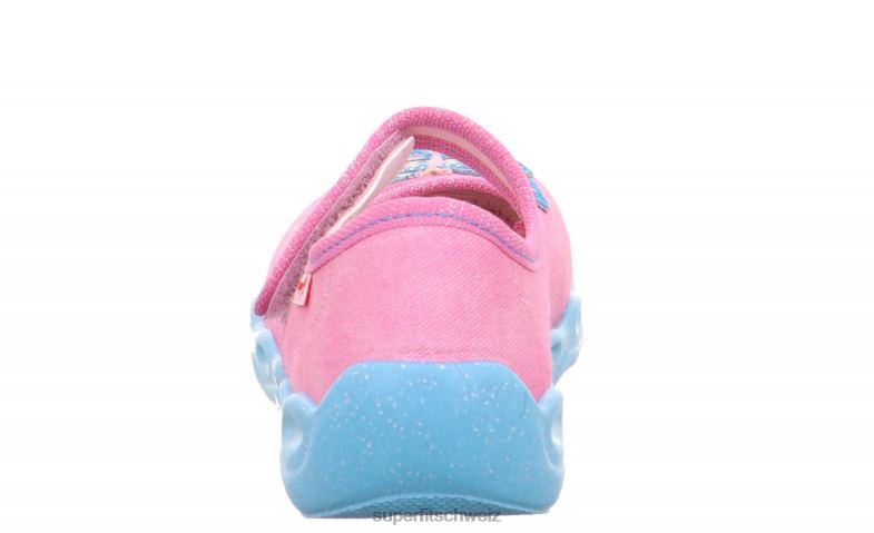 Babys Hausschuhe 44B2D122 Superfit bubble - Slipper mit Klettverschluss rosa/mehrfarbig