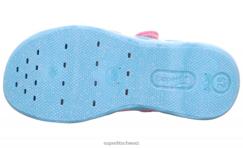 Babys Hausschuhe 44B2D122 Superfit bubble - Slipper mit Klettverschluss rosa/mehrfarbig