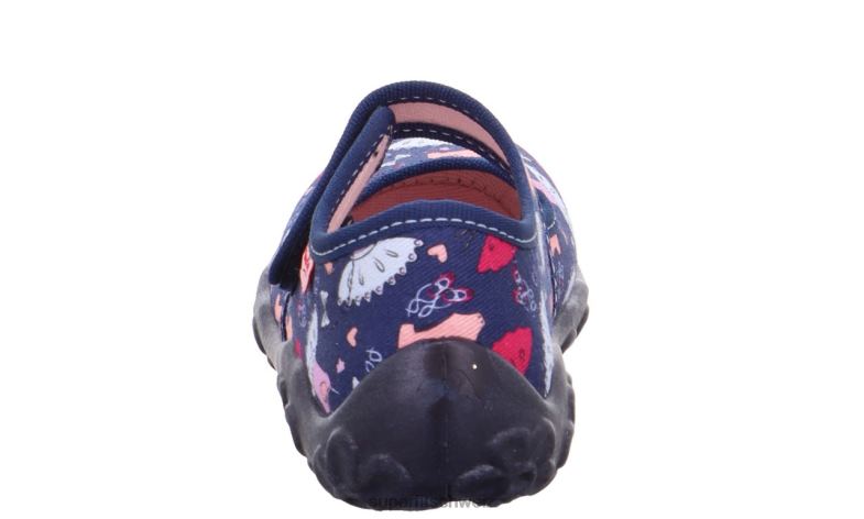 Babys Hausschuhe 44B2D123 Superfit bonny - Slipper mit Klettverschluss blau/mehrfarbig
