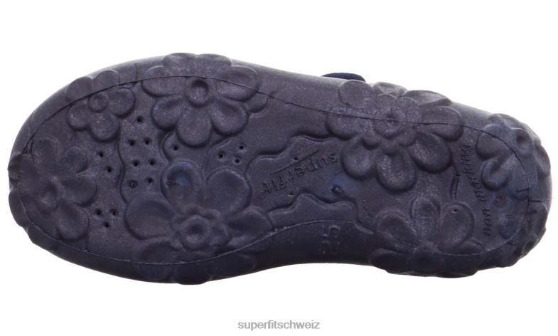 Babys Hausschuhe 44B2D123 Superfit bonny - Slipper mit Klettverschluss blau/mehrfarbig