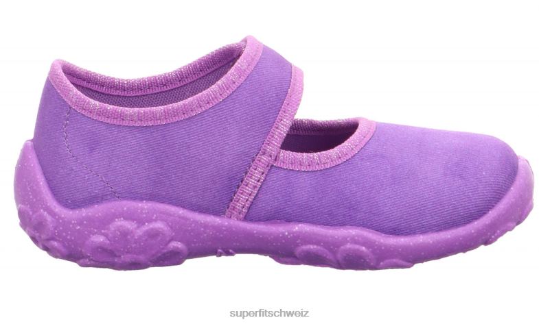 Babys Hausschuhe 44B2D124 Superfit bonny - Slipper mit Klettverschluss lila