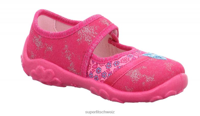 Babys Hausschuhe 44B2D125 Superfit bonny - Slipper mit Klettverschluss Rosa