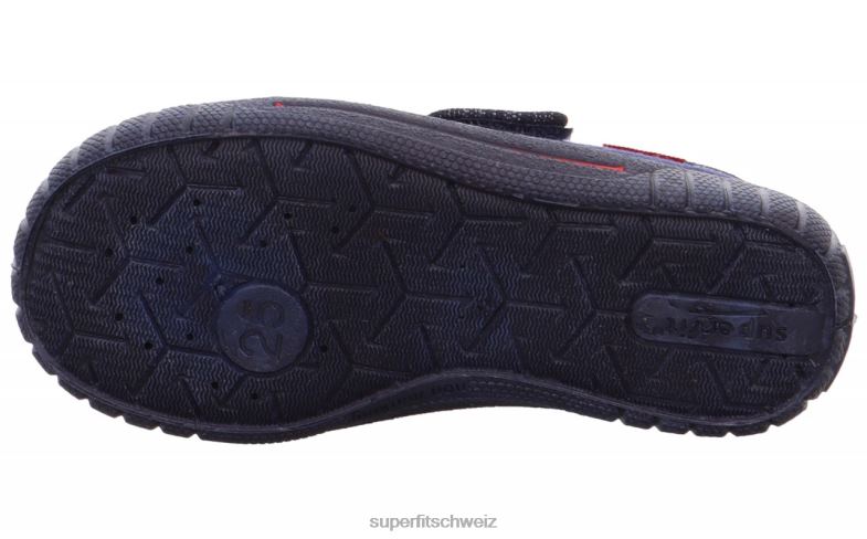 Babys Hausschuhe 44B2D129 Superfit bill - Slipper mit Klettverschluss Blau