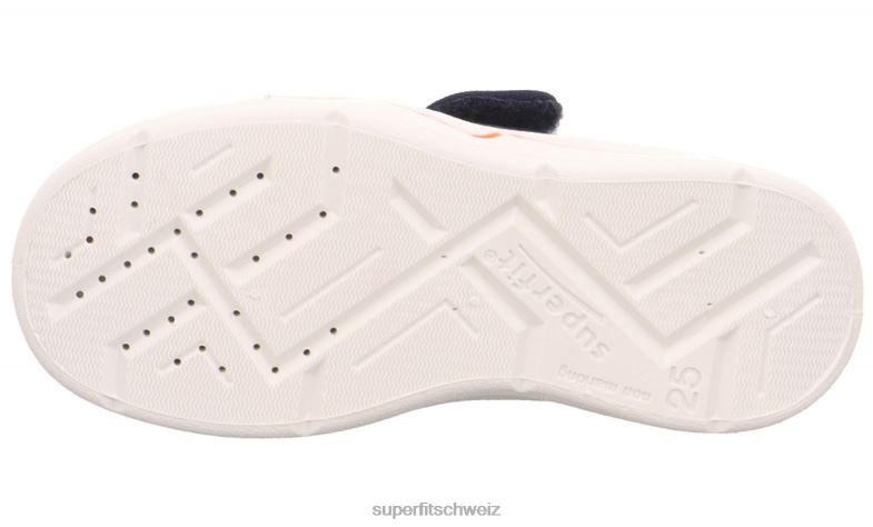 Babys Hausschuhe 44B2D12 Superfit benny - Slipper mit Klettverschluss blau/mehrfarbig