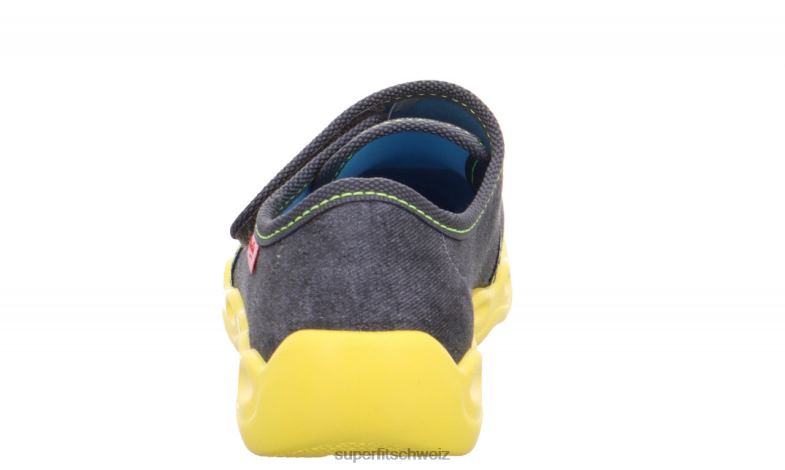 Babys Hausschuhe 44B2D130 Superfit bubble - Slipper mit Klettverschluss grau/mehrfarbig