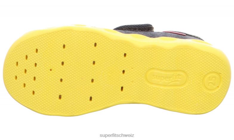 Babys Hausschuhe 44B2D130 Superfit bubble - Slipper mit Klettverschluss grau/mehrfarbig
