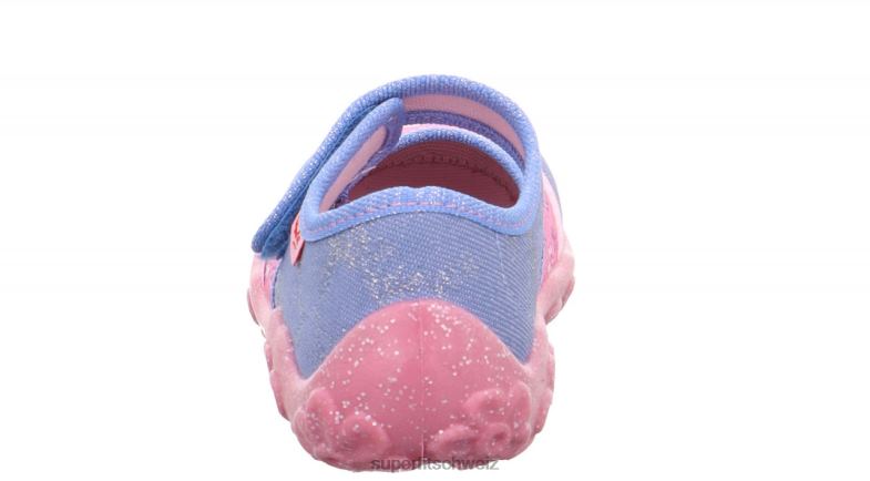 Babys Hausschuhe 44B2D131 Superfit bonny - Slipper mit Klettverschluss Blau Rosa