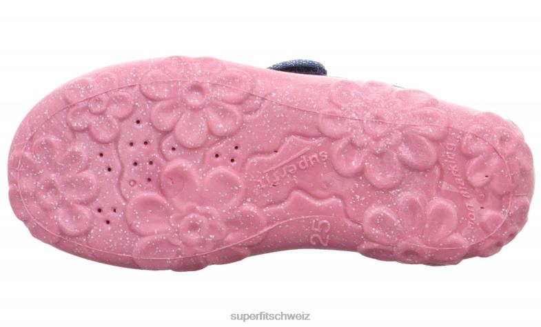 Babys Hausschuhe 44B2D133 Superfit bonny - Slipper mit Klettverschluss Blau