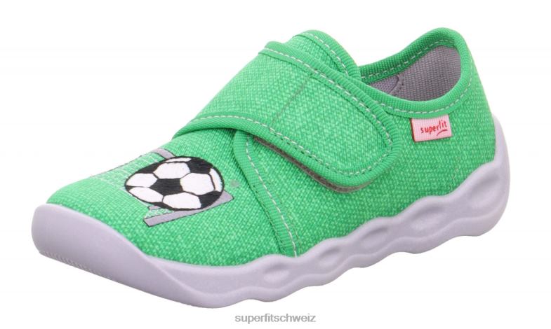 Babys Hausschuhe 44B2D134 Superfit bubble - Slipper mit Klettverschluss Grün