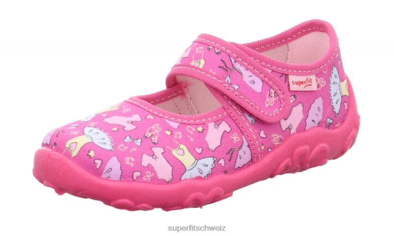 Babys Hausschuhe 44B2D135 Superfit bonny - Slipper mit Klettverschluss Rosa