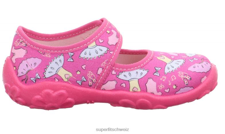 Babys Hausschuhe 44B2D135 Superfit bonny - Slipper mit Klettverschluss Rosa