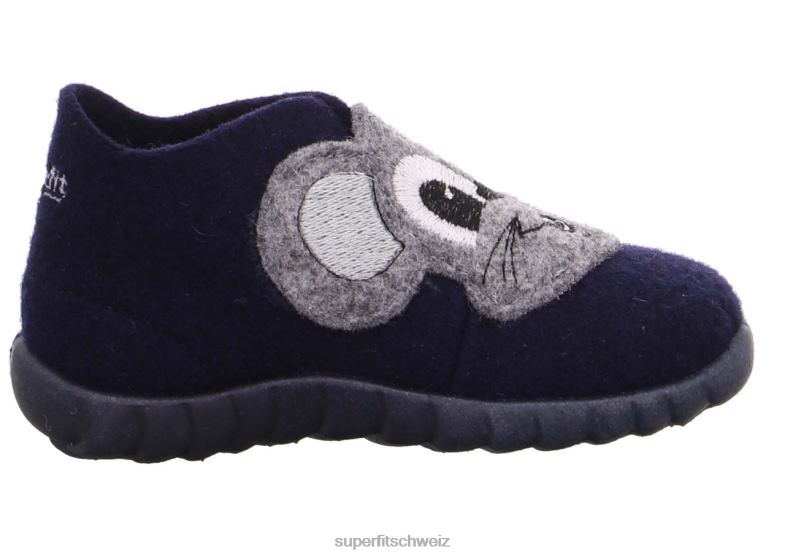 Babys Hausschuhe 44B2D139 Superfit happy - Slipper mit Klettverschluss Ozean/Kombi