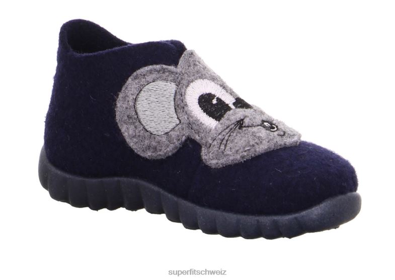 Babys Hausschuhe 44B2D139 Superfit happy - Slipper mit Klettverschluss Ozean/Kombi