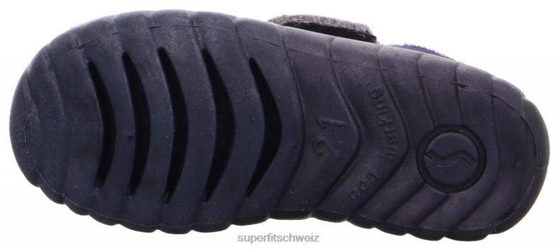 Babys Hausschuhe 44B2D139 Superfit happy - Slipper mit Klettverschluss Ozean/Kombi