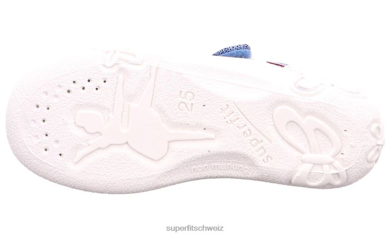 Babys Hausschuhe 44B2D13 Superfit belinda - Slipper mit Klettverschluss Blau Rot