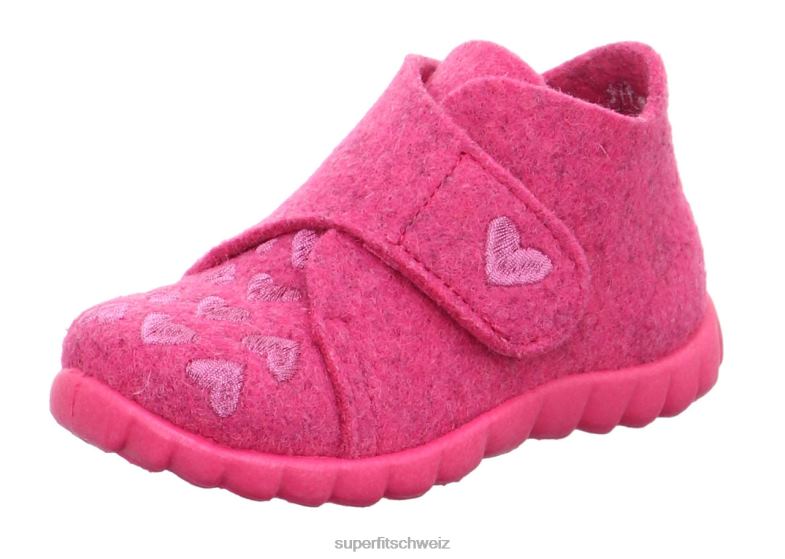 Babys Hausschuhe 44B2D140 Superfit happy - Slipper mit Klettverschluss Rosa