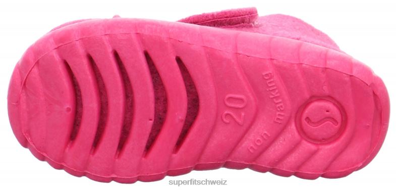 Babys Hausschuhe 44B2D140 Superfit happy - Slipper mit Klettverschluss Rosa