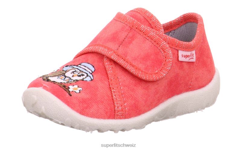 Babys Hausschuhe 44B2D143 Superfit spotty - Slipper mit Klettverschluss Rot