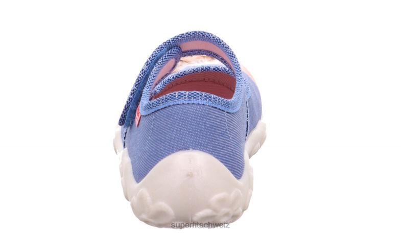 Babys Hausschuhe 44B2D145 Superfit bonny - Slipper mit Klettverschluss blau/mehrfarbig