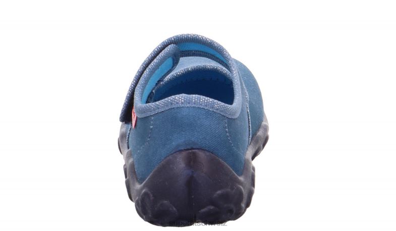Babys Hausschuhe 44B2D146 Superfit bonny - Slipper mit Klettverschluss Blau